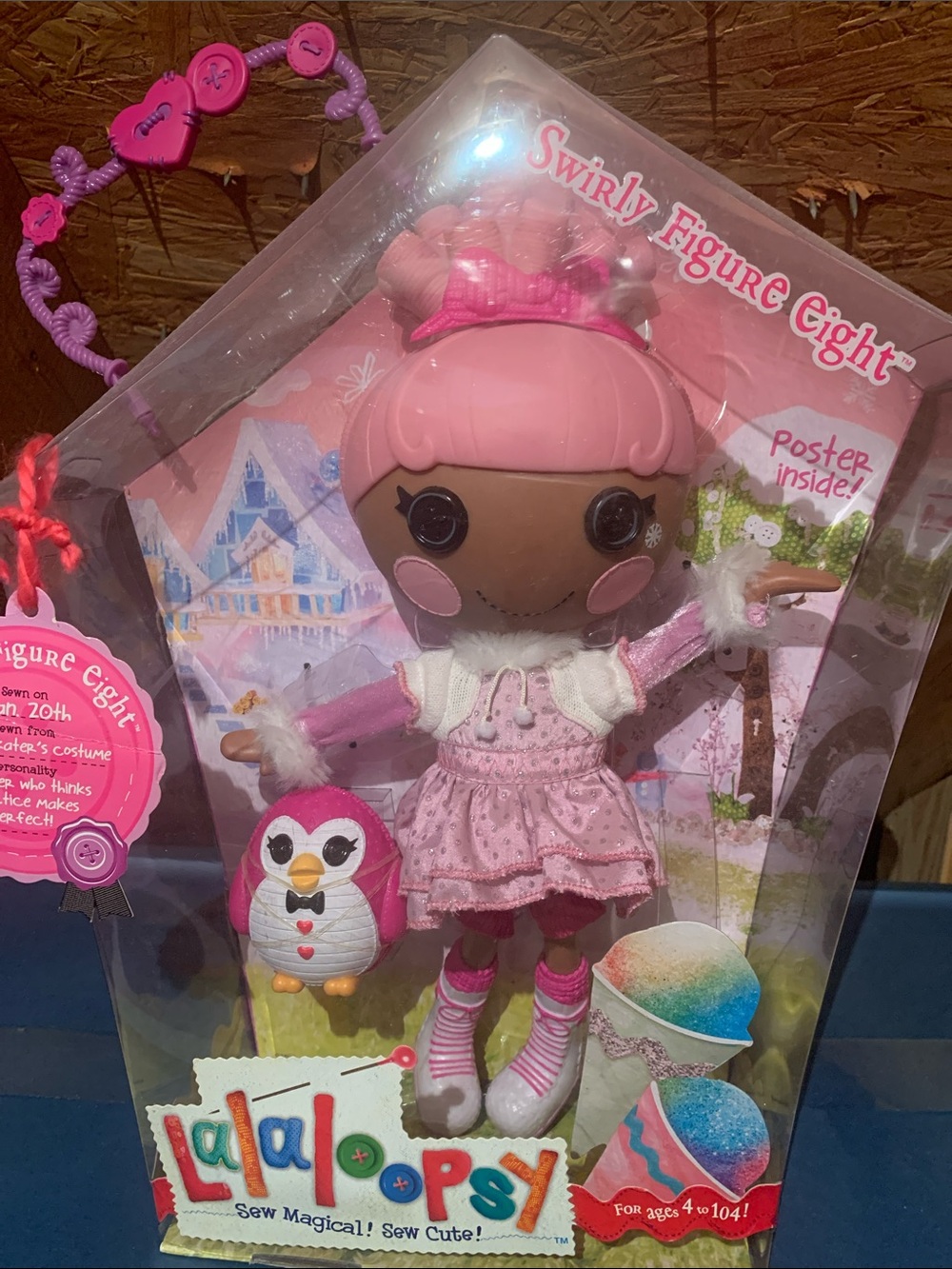 Lalaloopsy Swirly Figure Eight Doll Pink with Penguin